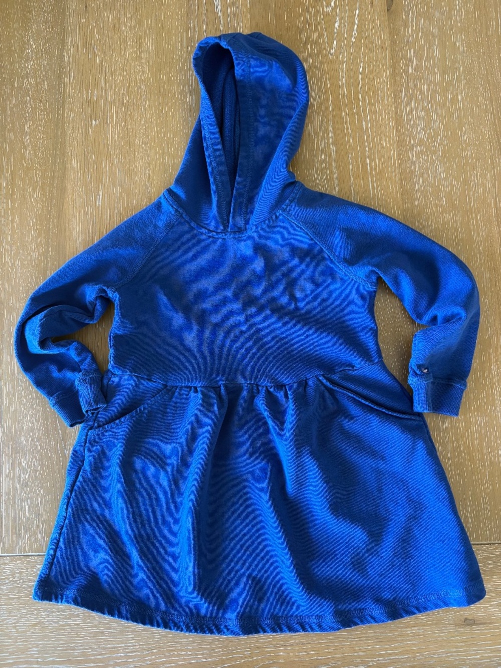 Hannah Andersson Blue Long Sleeve Hooded Sweatshirt Dress